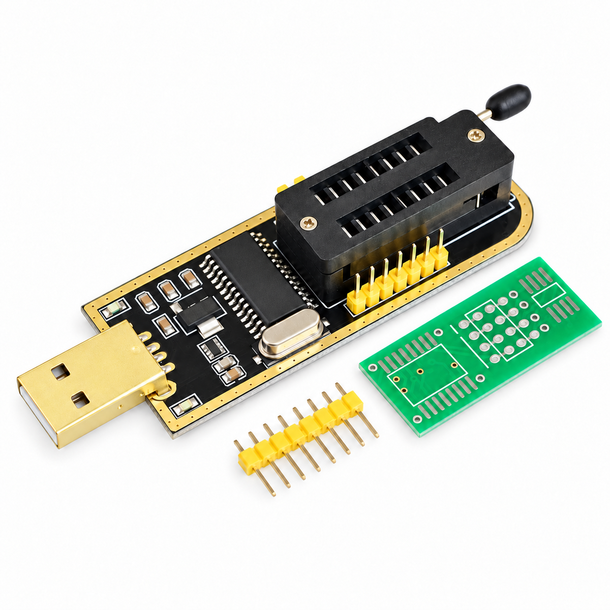 CH341A USB Programmer - Gold Edition for Motherboard, Router, LCD & BIOS FLASH 24/25 Chip Burning