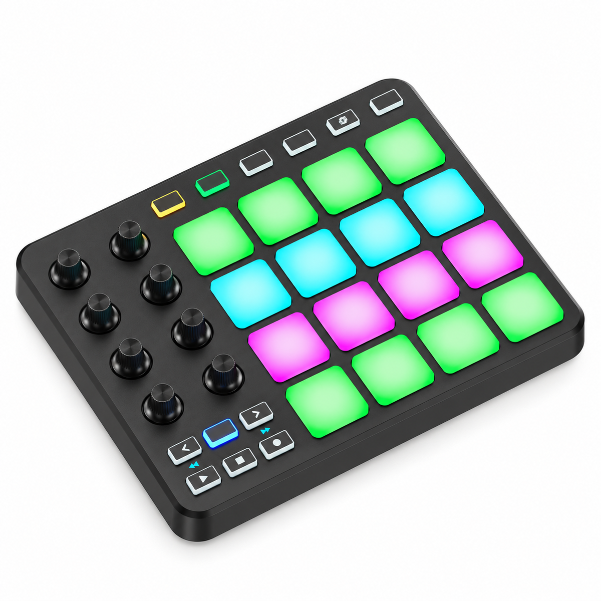 MIDI Controller 16 Key Dynamic RGB Pad BT Wireless MIDI Pad Rechargeable Portable Plug and Play for Music Production Performance