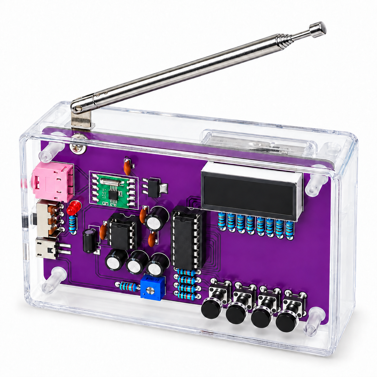 DIY FM Radio Electronic Kit 87-108MHz Adjustable Frequency Digital Display Soldering Project Practice Solder RDA5807S