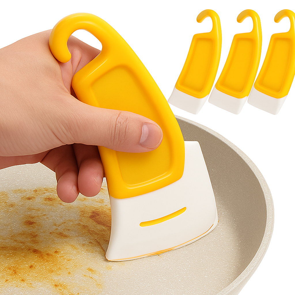 Soft Silicone Kitchen Scraper & Cleaning Spatula for Daily Cleanup