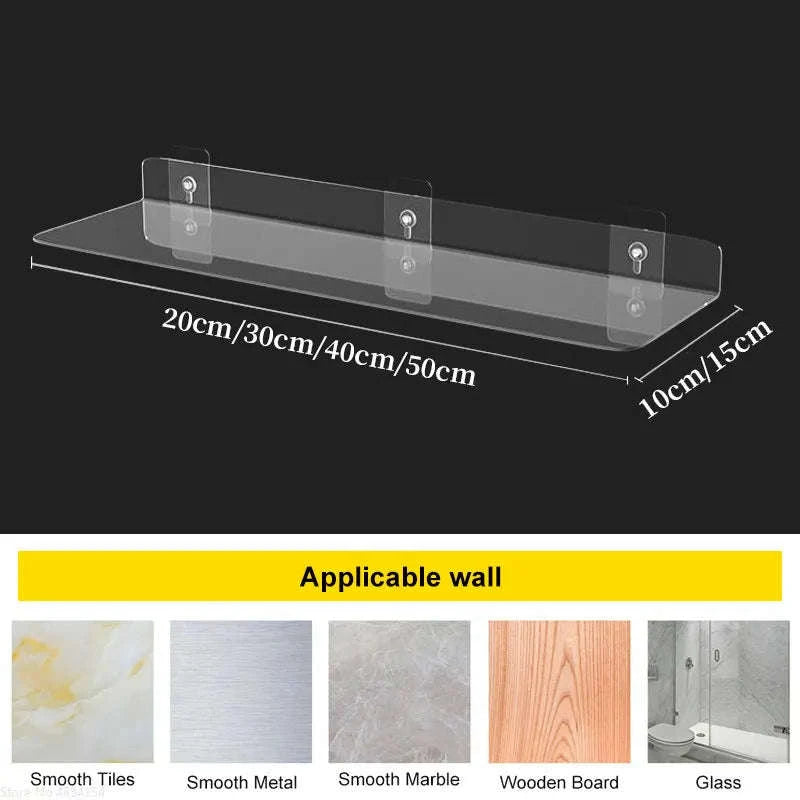 Clear Acrylic Floating Shelf-L 20cm x 10cm