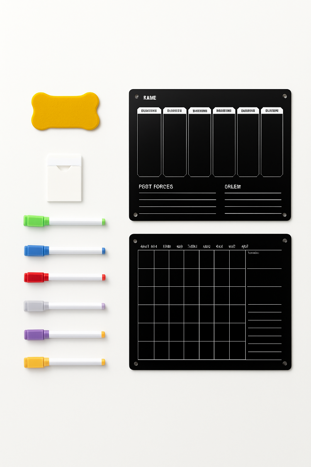 Clear Magnetic Acrylic Fridge Calendar Weekly Planner, Reusable Dry Erase Board with 11 Dry Erase Markers for Meal Memo