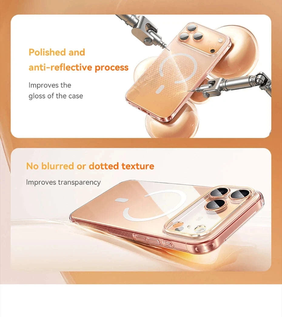 Clear Magnetic iPhone 17 Case with MagSafe Slim Anti-Yellow Cover-Clear PC Case / iPhone17 Pro