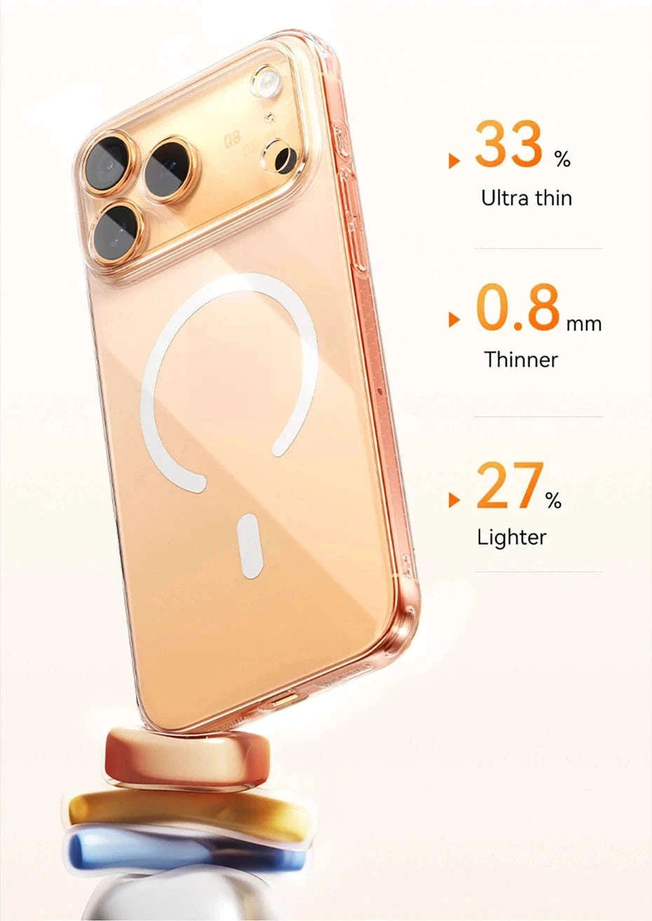 Clear Magnetic iPhone 17 Case with MagSafe Slim Anti-Yellow Cover-Clear PC Case / iPhone17 Pro
