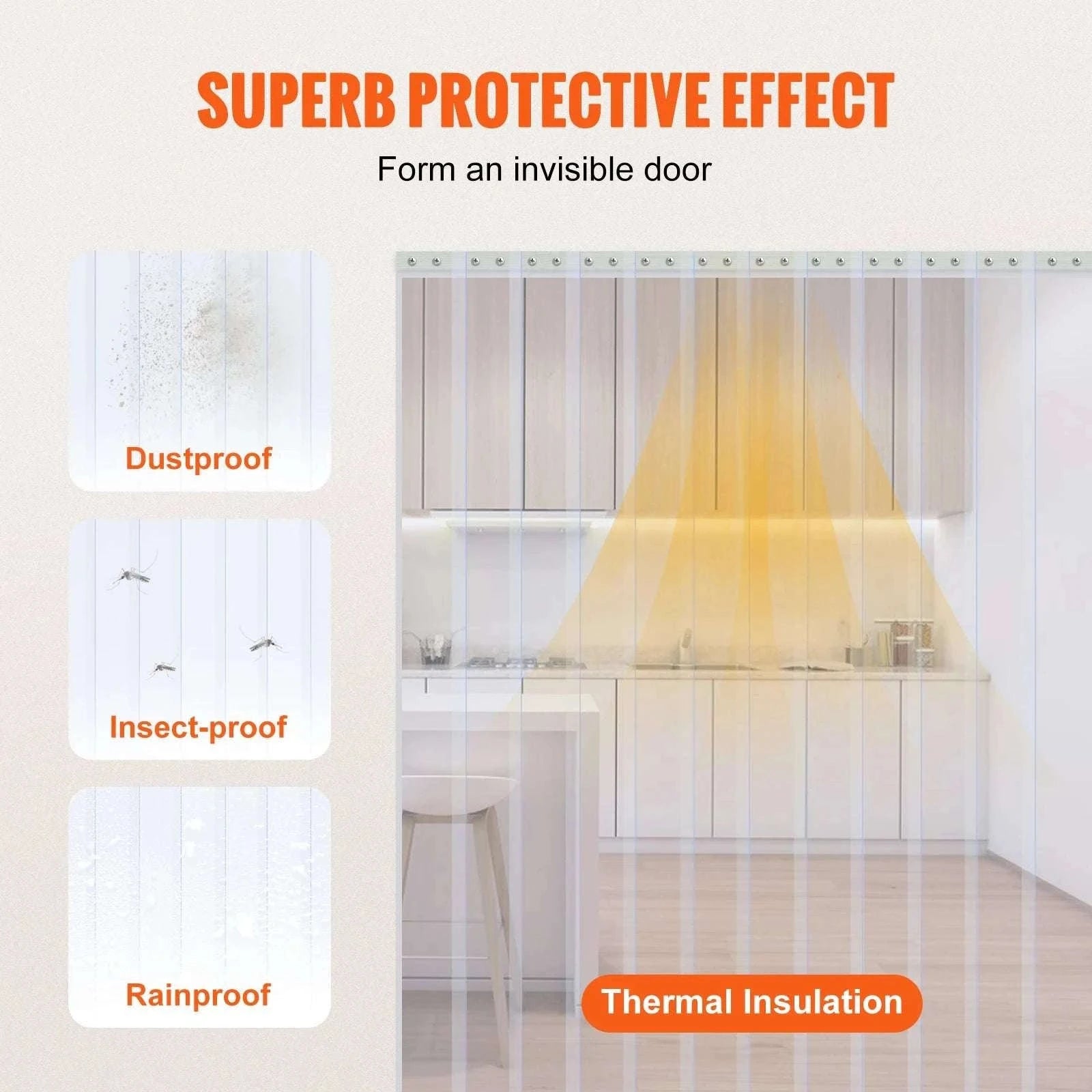 Clear PVC Strip Curtain Roll for Doorways 50–150 ft Heavy Duty-164 ft x 8 in / Poland