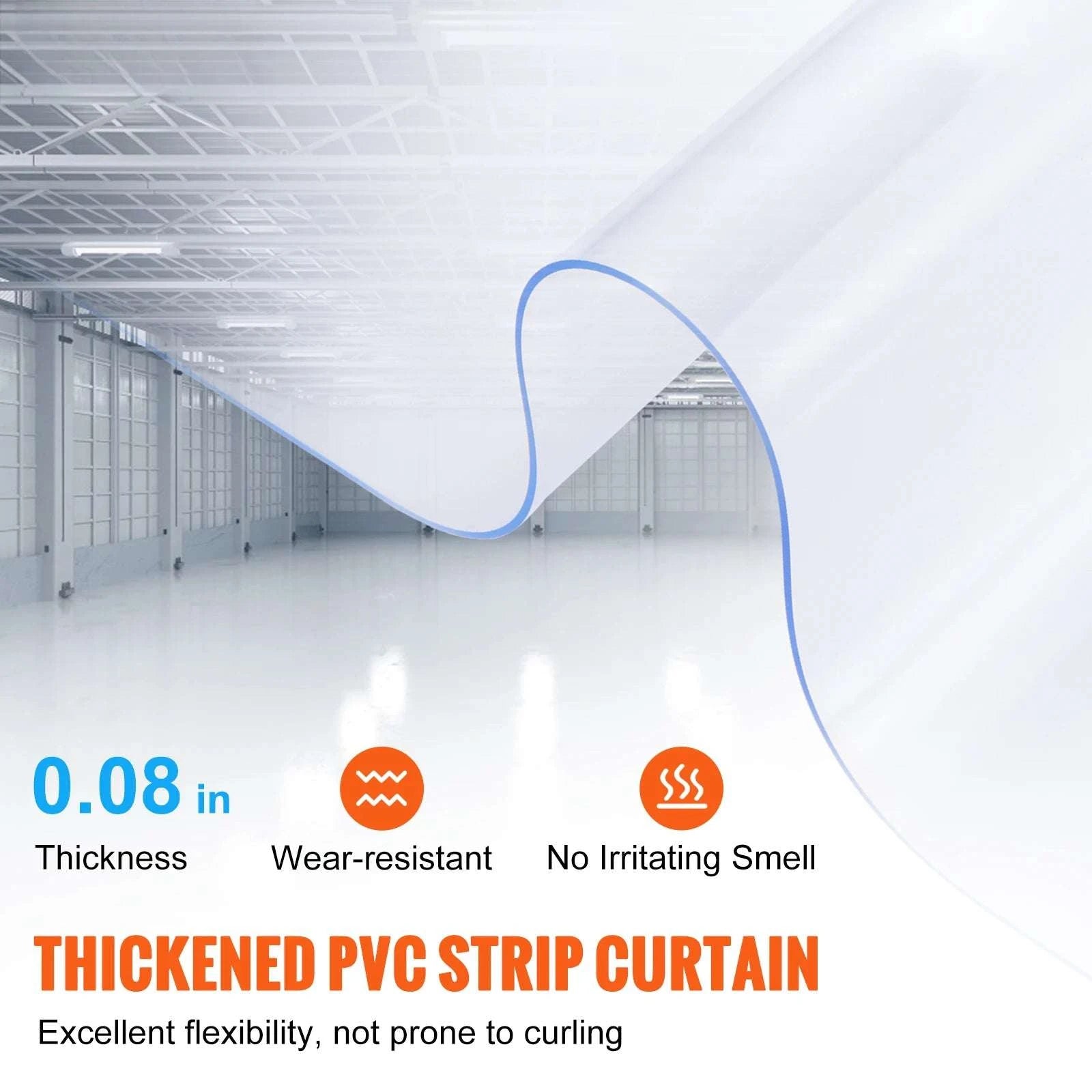 Clear PVC Strip Curtain Roll for Doorways 50–150 ft Heavy Duty-164 ft x 8 in / Poland
