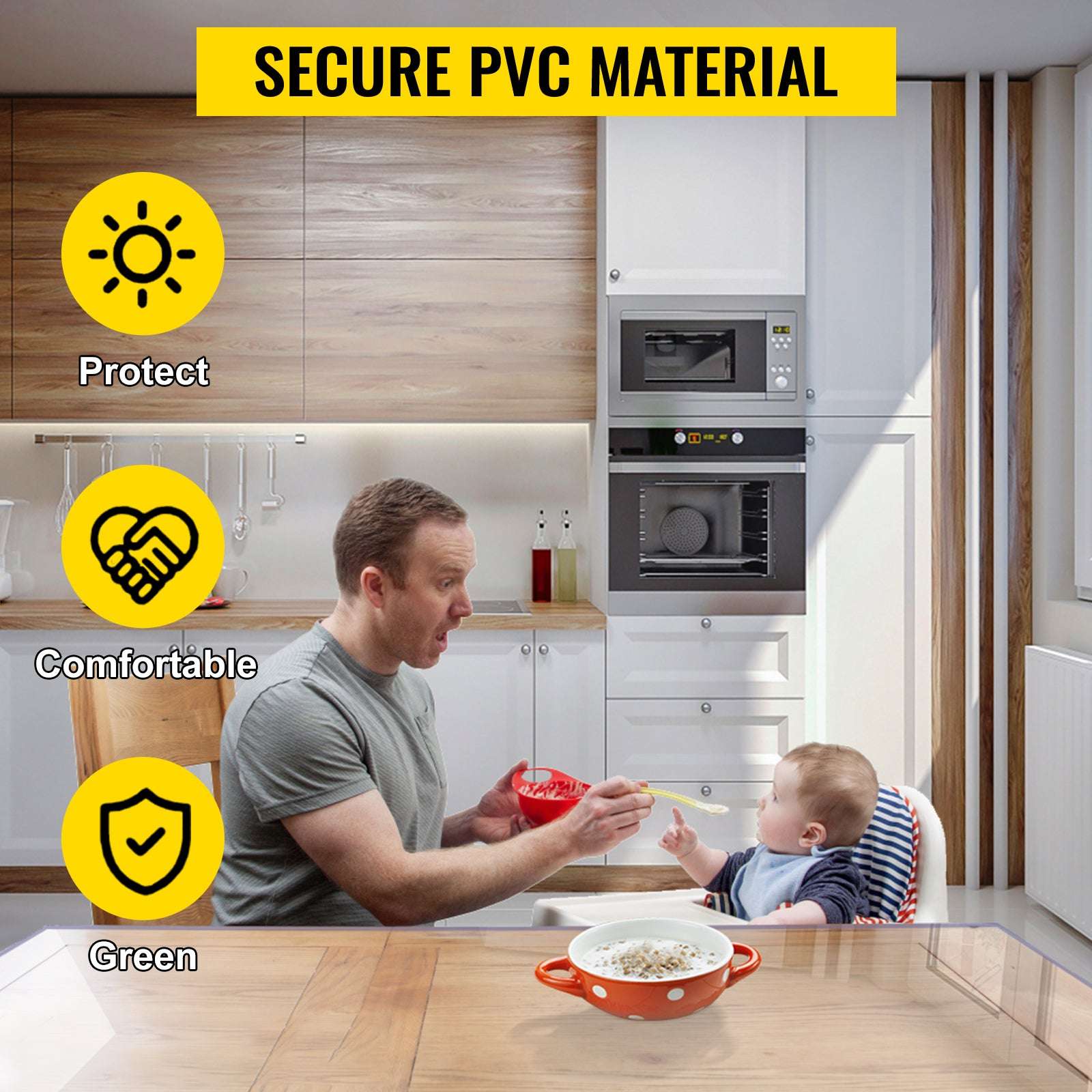 Clear PVC Table Protector 1.5mm Waterproof Desk & Dining Cover-40 x 80 in 1.5mm / United States