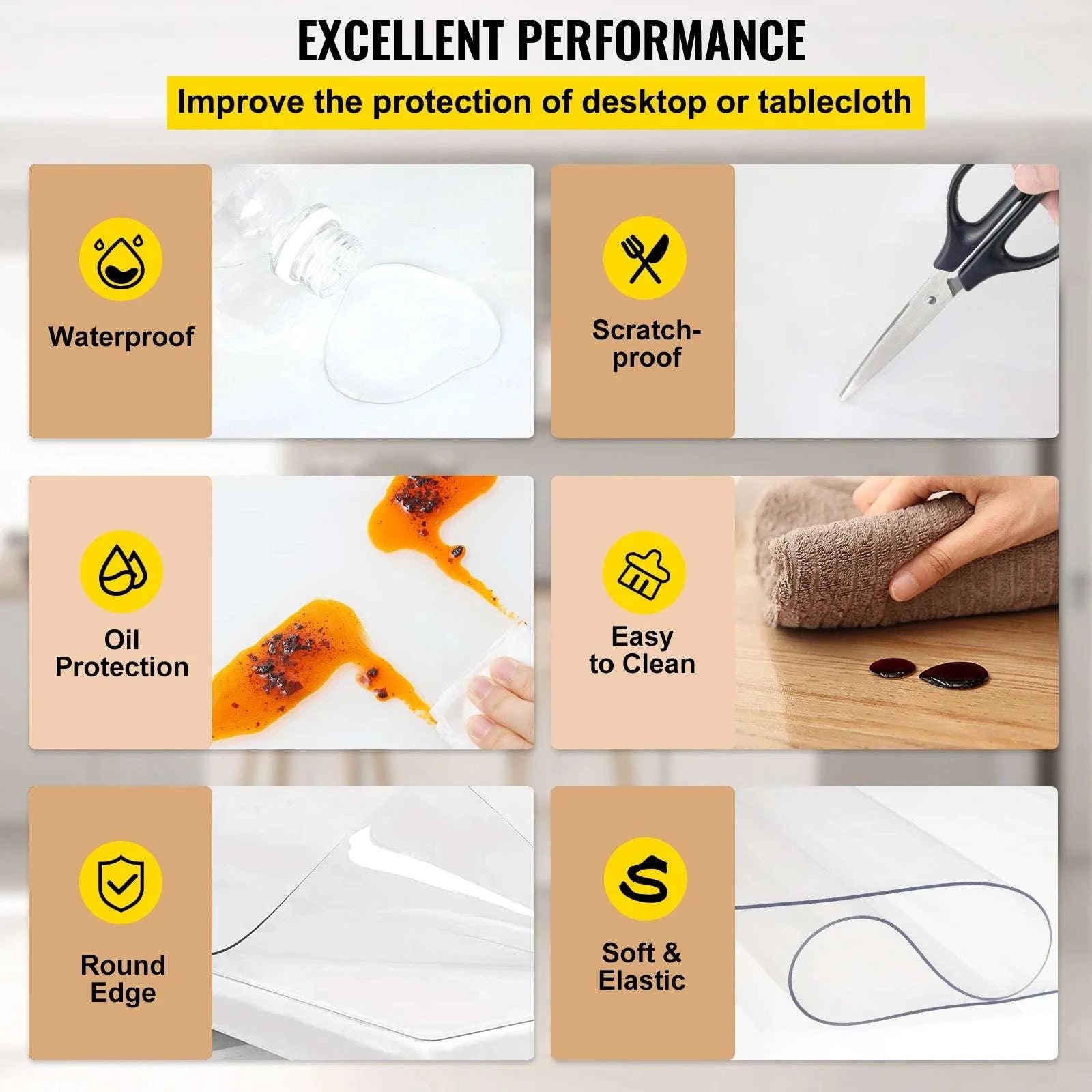 Clear PVC Table Protector 1.5mm Waterproof Desk & Dining Cover-40 x 80 in 1.5mm / United States