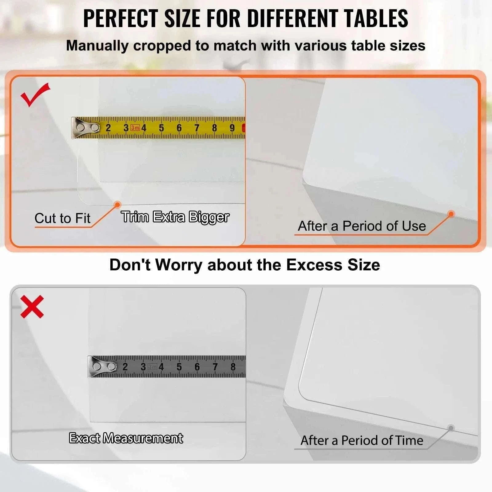Clear PVC Table Protector Waterproof 1.5mm–2mm Thick Cover-46 x 72 Inch / spain