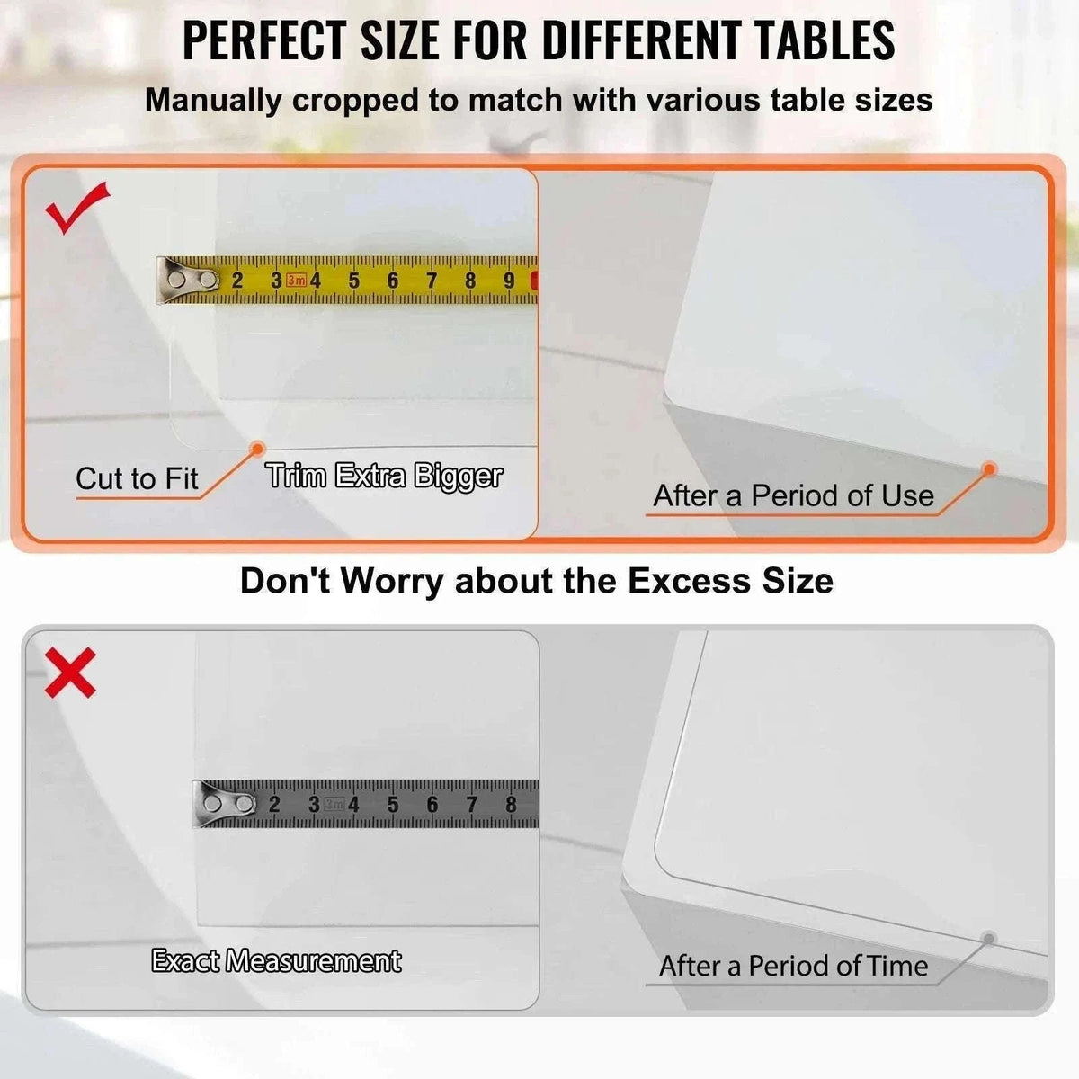 Clear PVC Table Protector Waterproof 1.5mm–2mm Thick Cover-46 x 72 Inch / spain