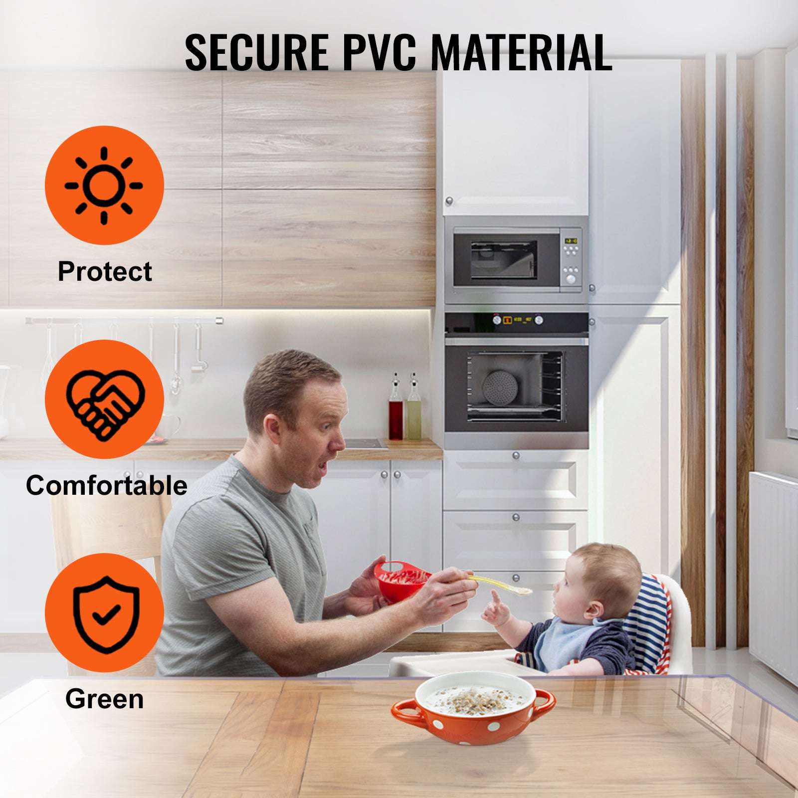 Clear PVC Table Protector Waterproof 1.5mm–2mm Thick Cover-46 x 72 Inch / spain