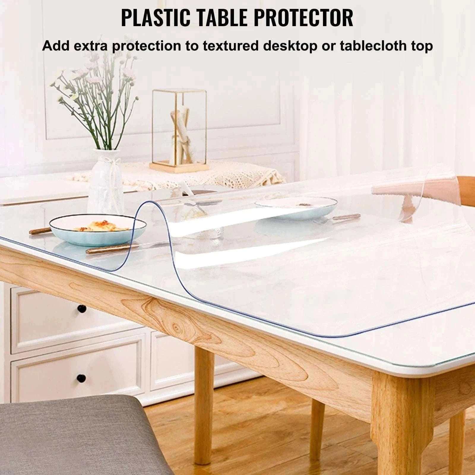 Clear PVC Table Protector Waterproof 1.5mm–2mm Thick Cover-46 x 72 Inch / spain
