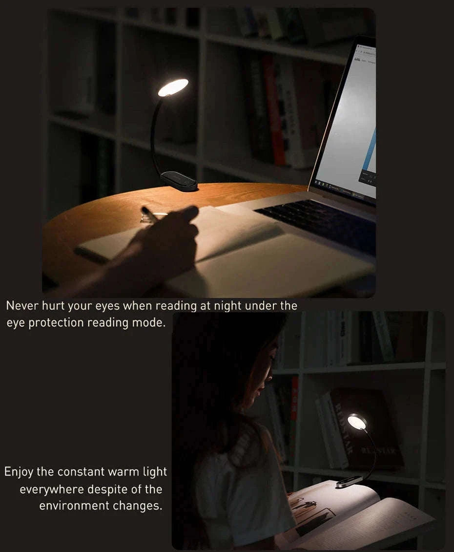 Clip-On LED Desk Lamp with Rechargeable Battery & Touch Dimming-