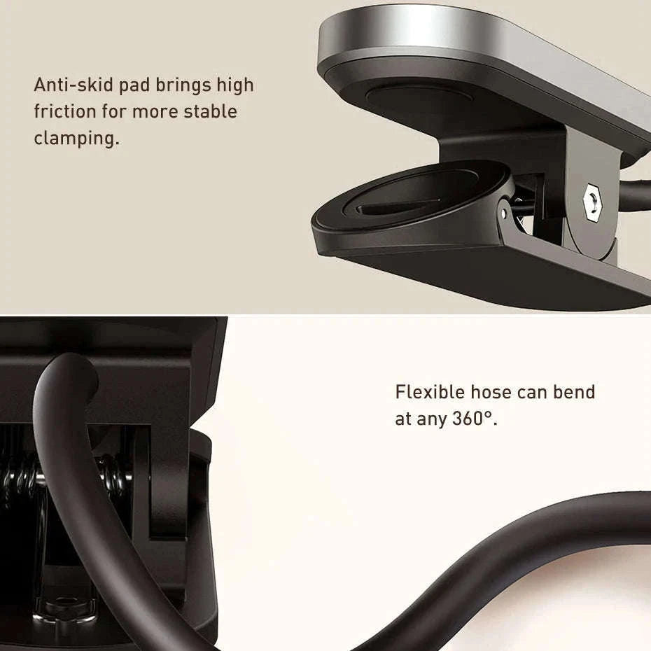 Clip-On LED Desk Lamp with Rechargeable Battery & Touch Dimming-