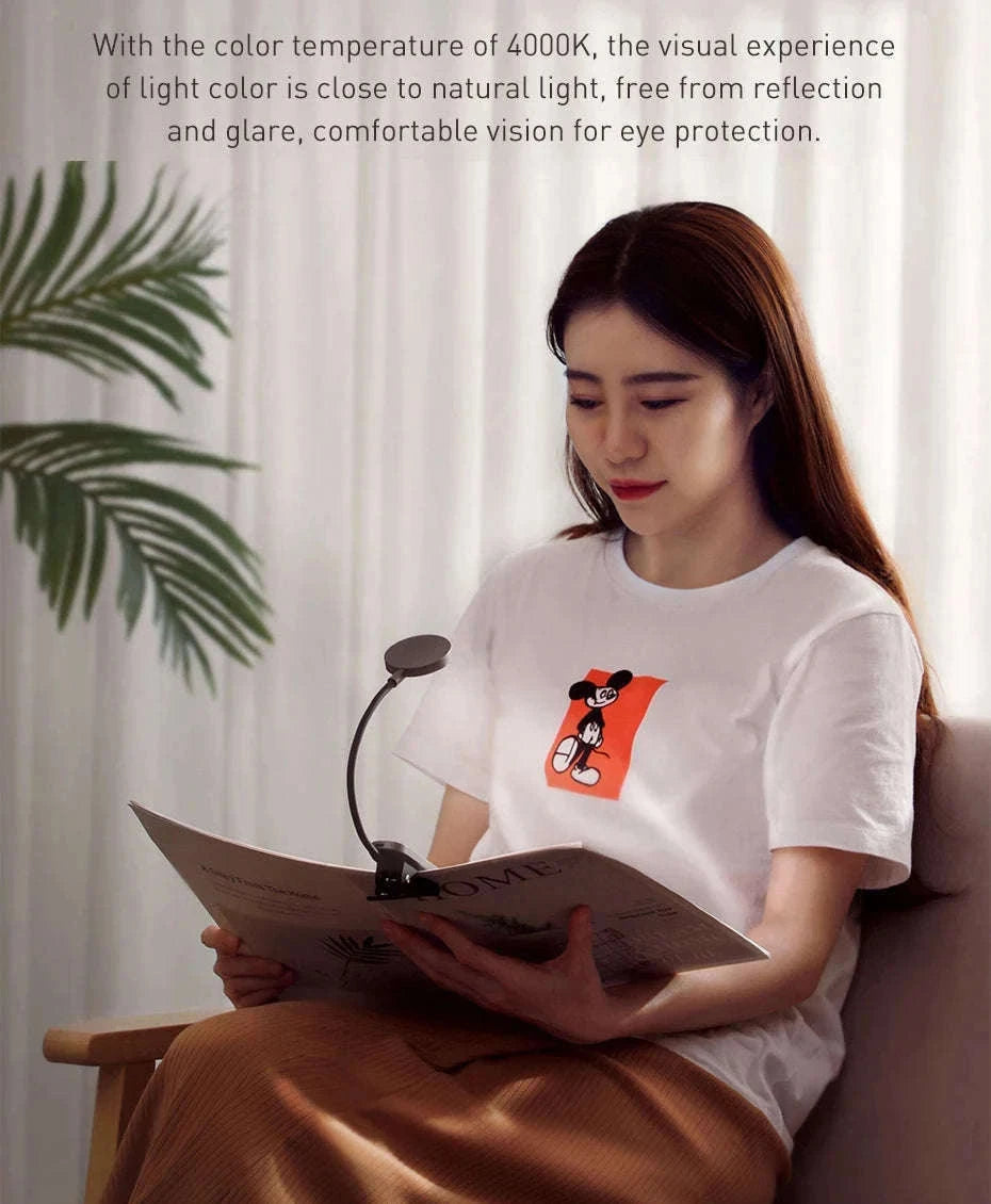 Clip-On LED Desk Lamp with Rechargeable Battery & Touch Dimming-