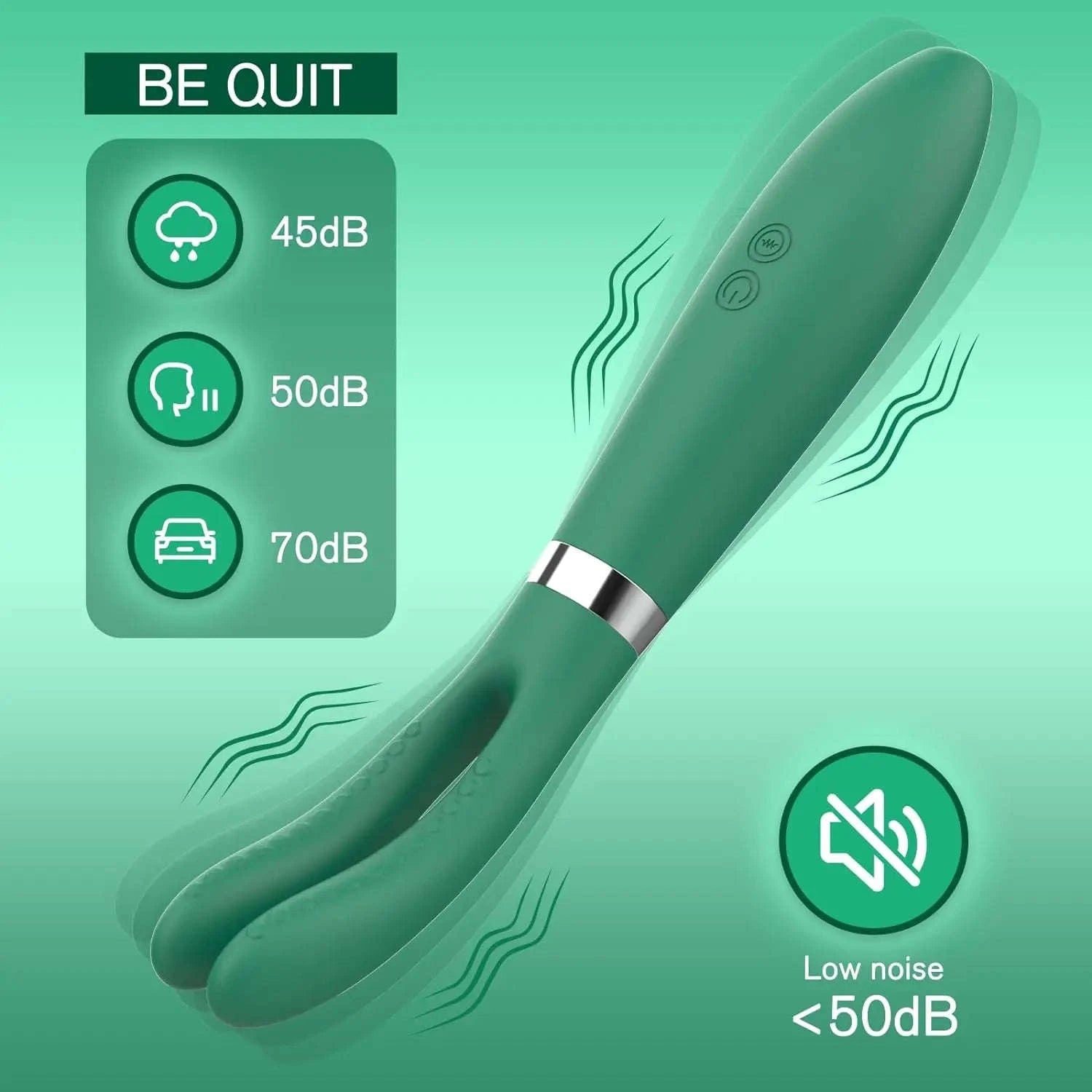 Clitoral Vibrator with Rabbit Ears and 9 Modes-green / United States