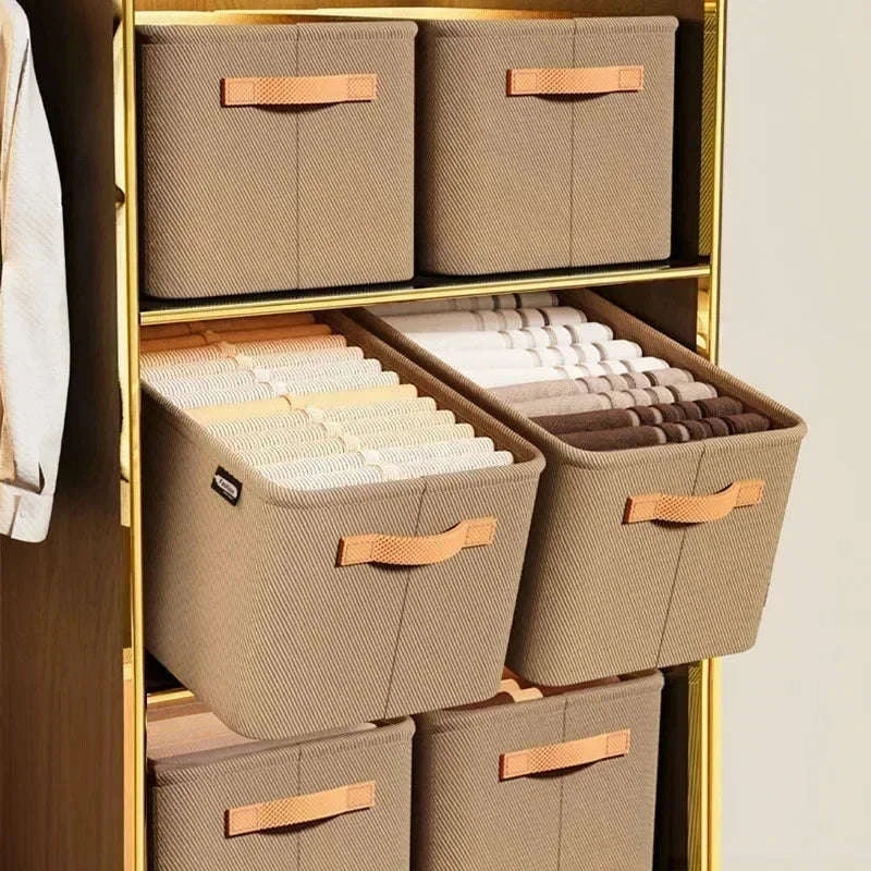 Clothes Storage Organizer Box-Khaki XL