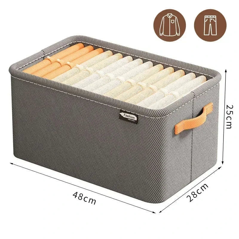 Clothes Storage Organizer Box-Khaki XL