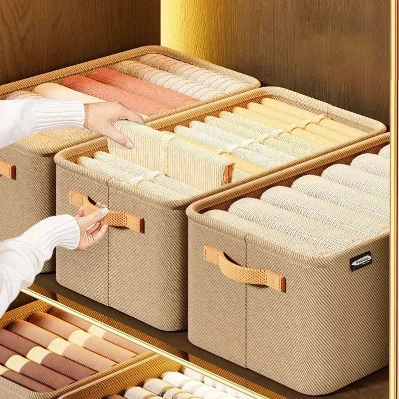 Clothes Storage Organizer Box-Khaki XL