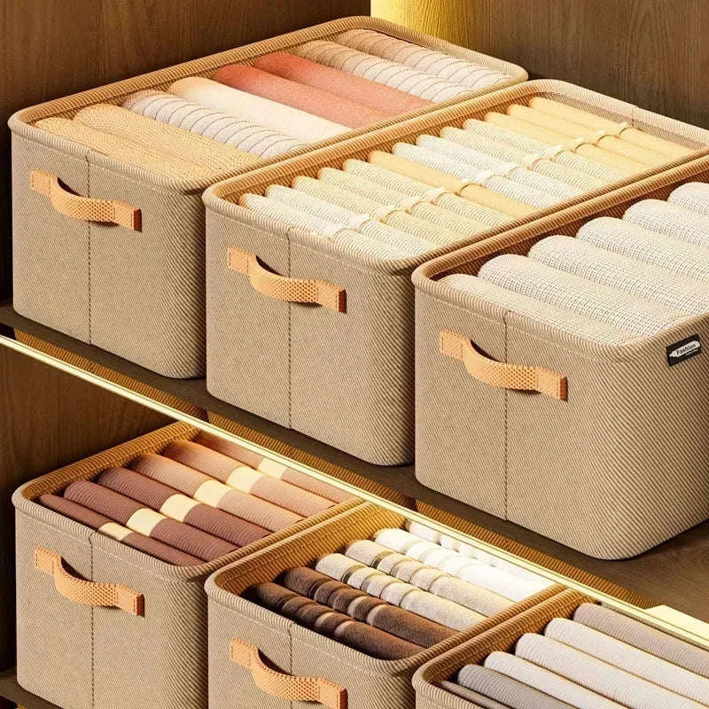 Clothes Storage Organizer Box-Khaki XL