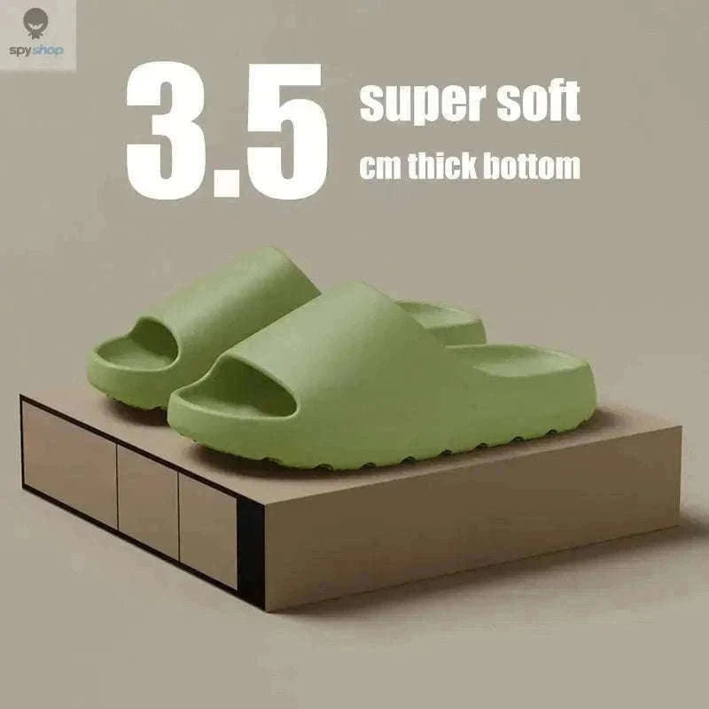 Cloud Slippers Thick-Soled EVA Beach Sandals-Green / 42-43