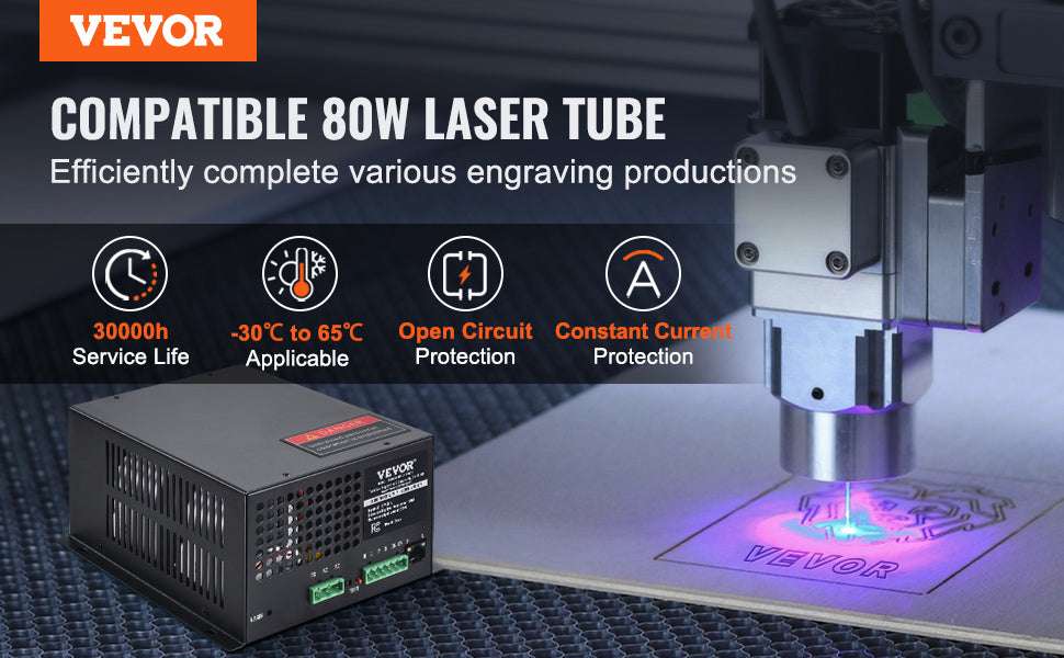 CO2 Laser Power Supply 40W–150W for Engravers & Cutters 110V-100W Black / United States
