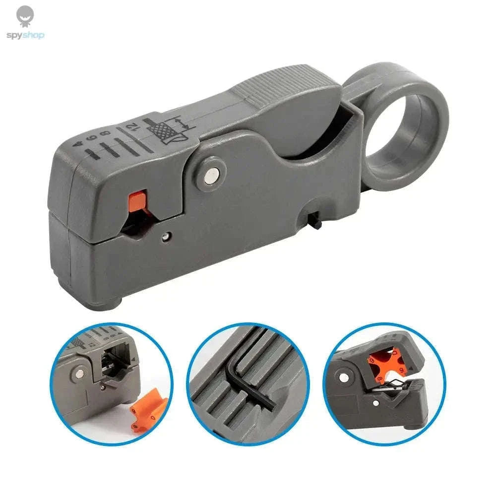 Coaxial Cable Stripper Pliers with Adjustable Blades-Blue