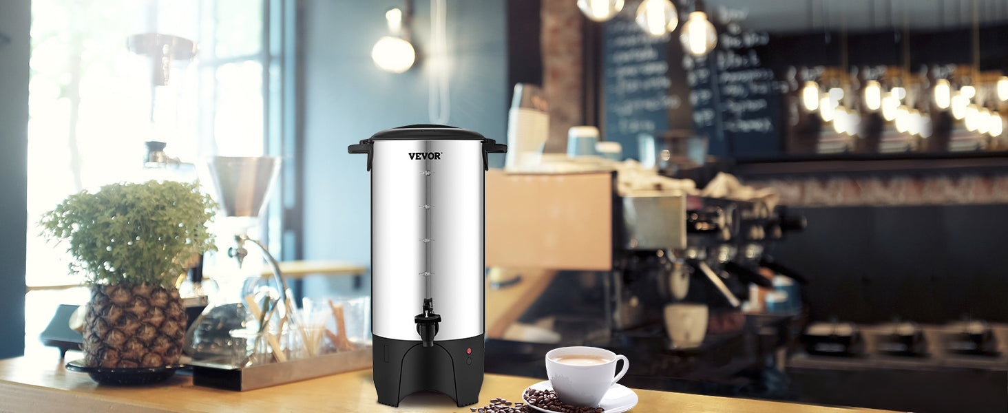 50-Cup Commercial Coffee Urn Stainless Steel Electric Coffee Maker