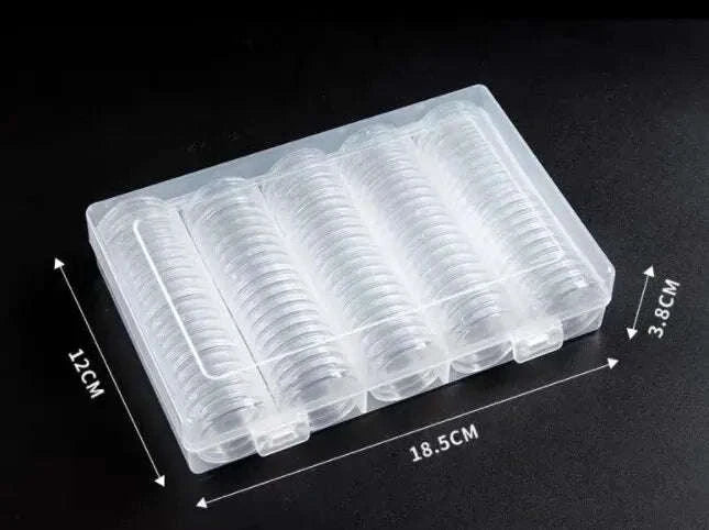 Coin Capsules Round Plastic Coin Collection Box Coin Storage Box Coin Protection Box Christmas, Halloween, Thanksgiving Gift-100pcs