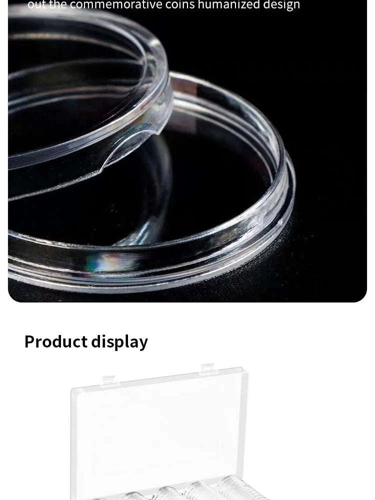 Coin Capsules Round Plastic Coin Collection Box Coin Storage Box Coin Protection Box Christmas, Halloween, Thanksgiving Gift-100pcs