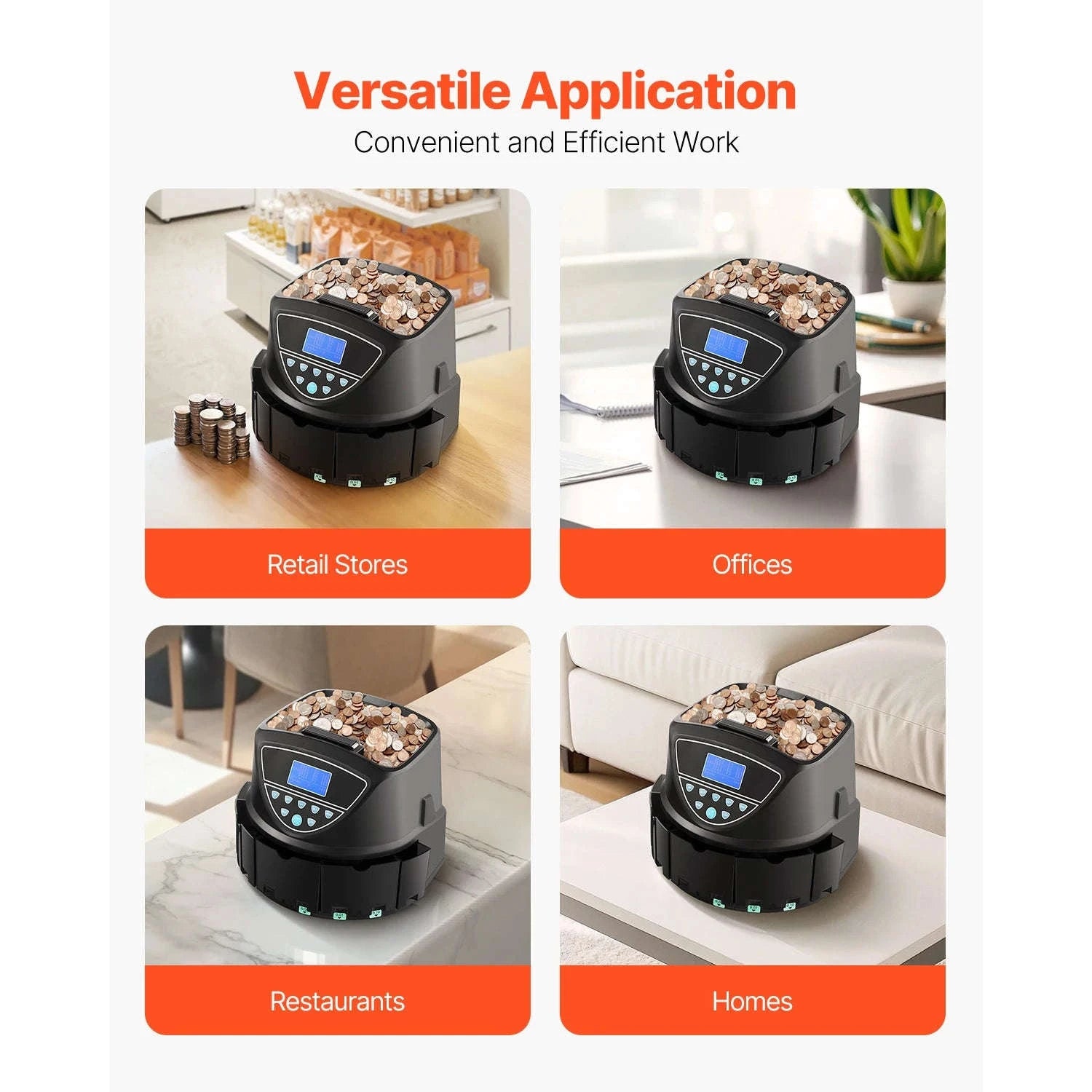 Coin Sorter and Counter Machine for 4 or 5 Coin Types-blue gray / United States