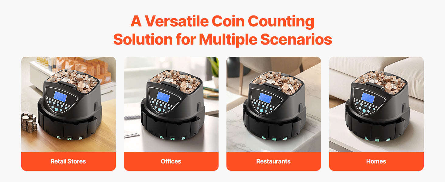 Coin Sorter and Counter Machine for 4 or 5 Coin Types-blue gray / United States
