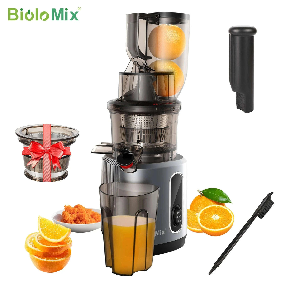 Cold Press Juicer with 75mm Feed Chute and 200W Motor-HH-916I / france / EU