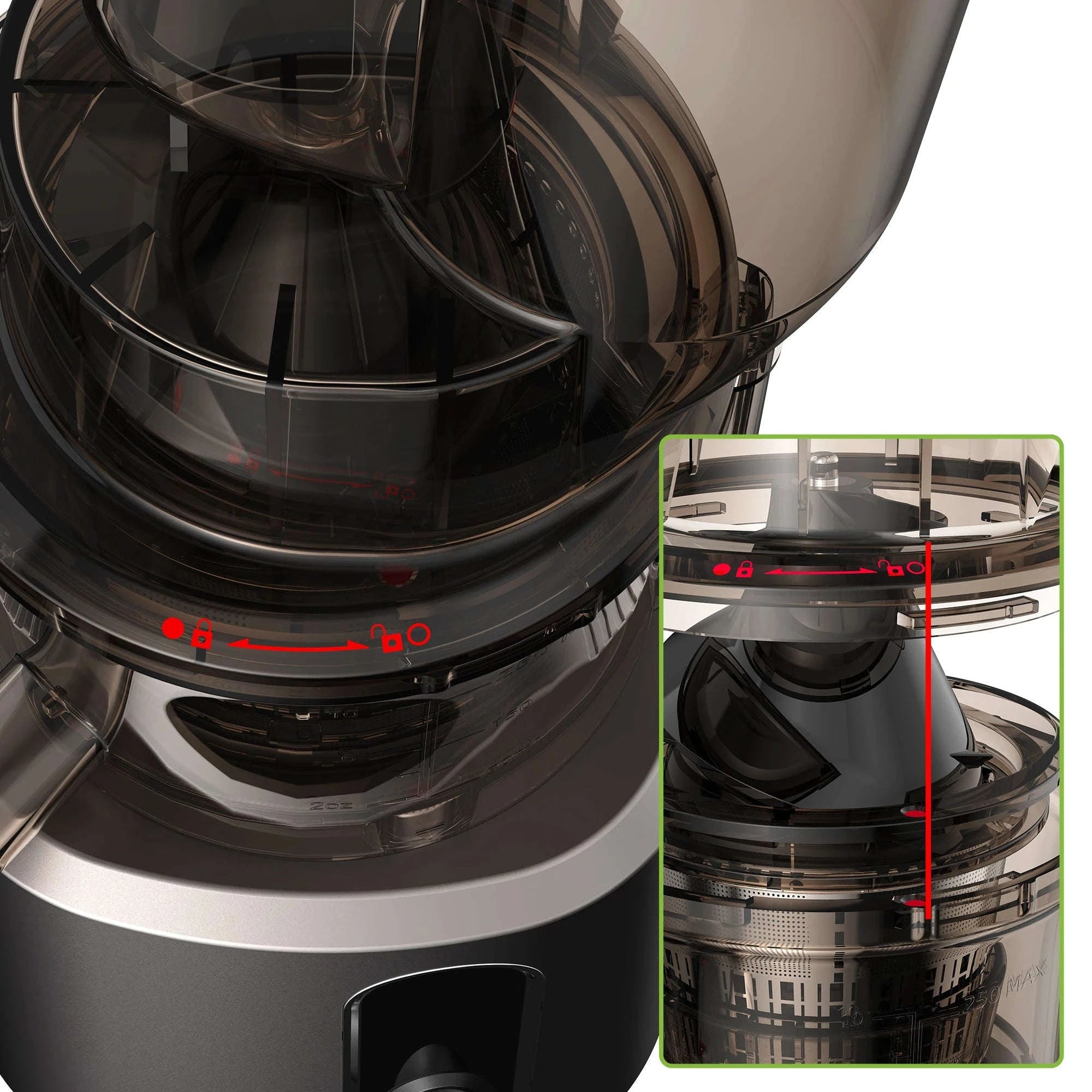 Cold Press Juicer with 75mm Feed Chute and 200W Motor-HH-916I / france / EU