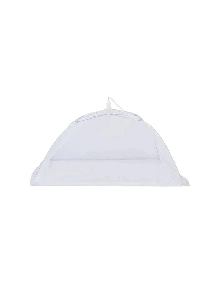 Collapsible Mesh Food Cover | 17-Inch Pop-Up Tent-White / 43x43x22cm