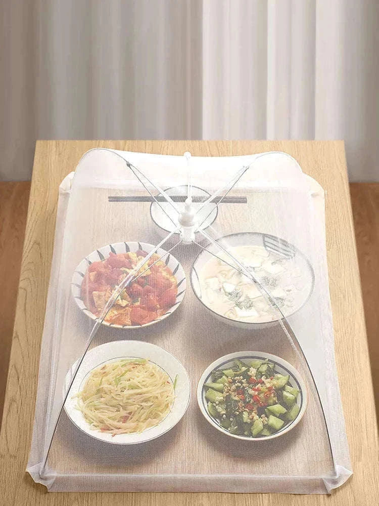 Collapsible Mesh Food Cover | 17-Inch Pop-Up Tent-White / 43x43x22cm