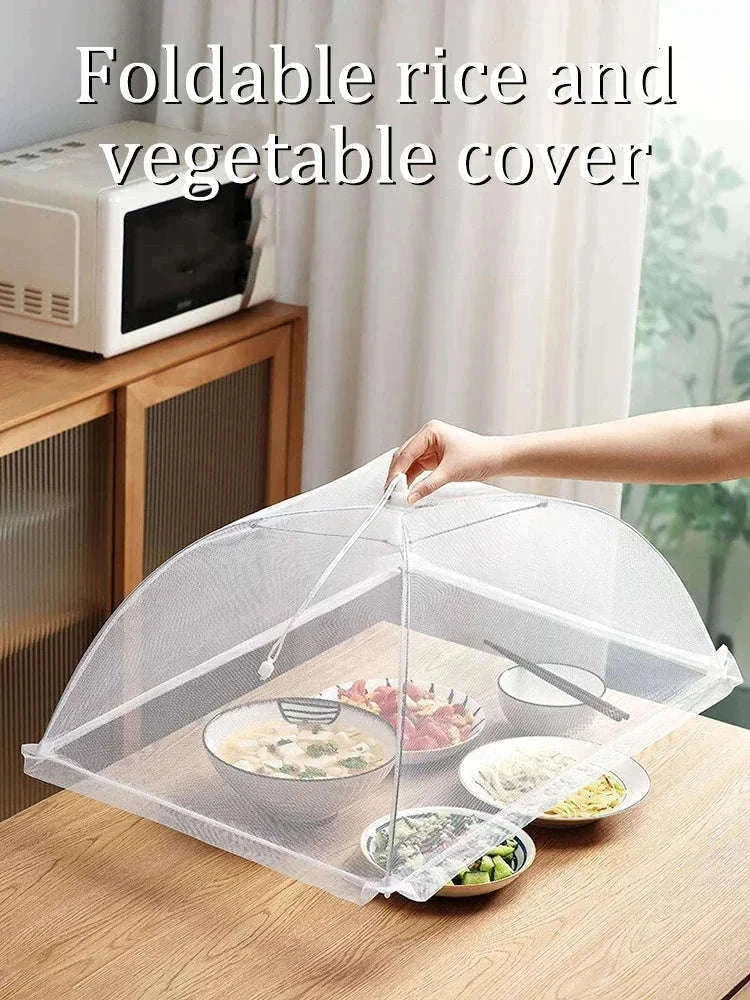 Collapsible Mesh Food Cover | 17-Inch Pop-Up Tent-White / 43x43x22cm