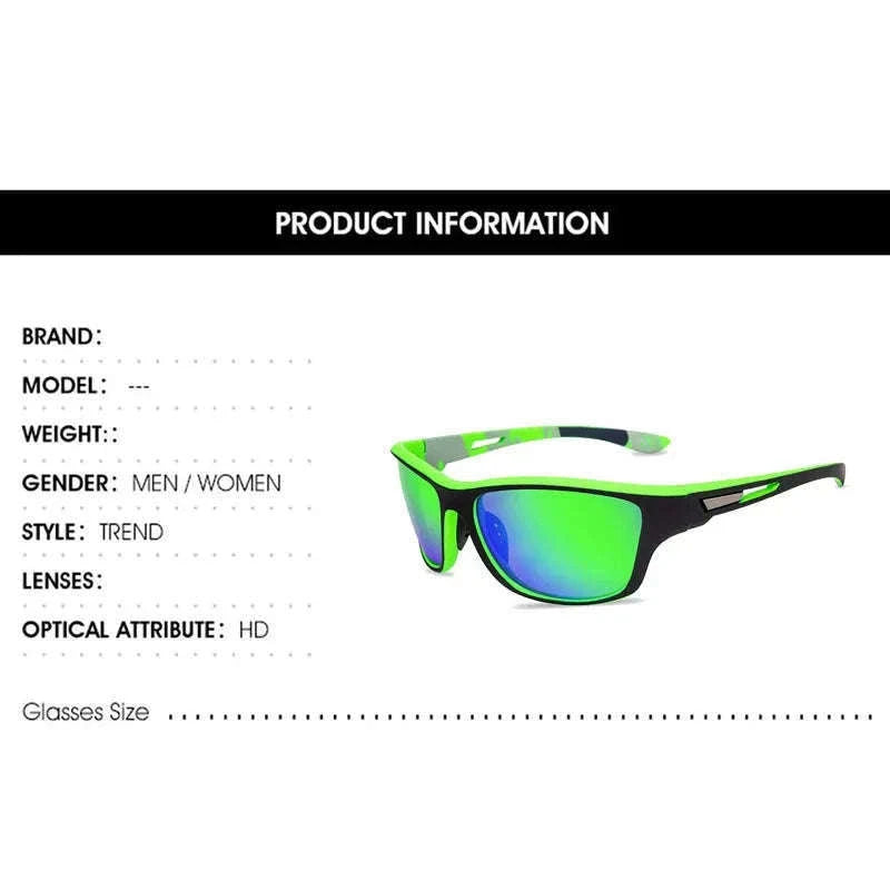 Color Changing Polarized Cycling Sunglasses for Clear Outdoor Vision-B-Green