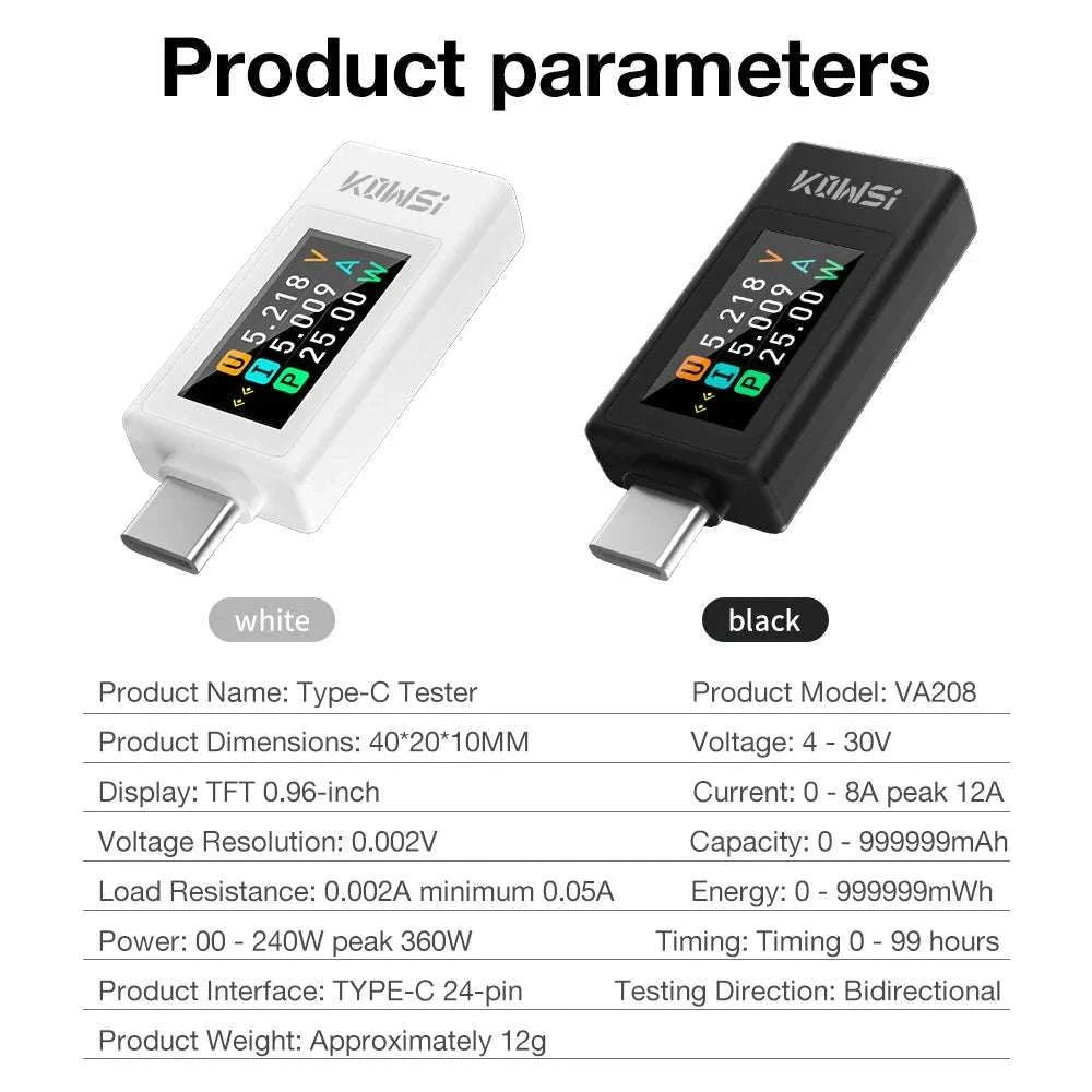 Color Screen Type‑C Tester for Accurate Voltage and Current Monitoring-KWS-2303C / China Mainland