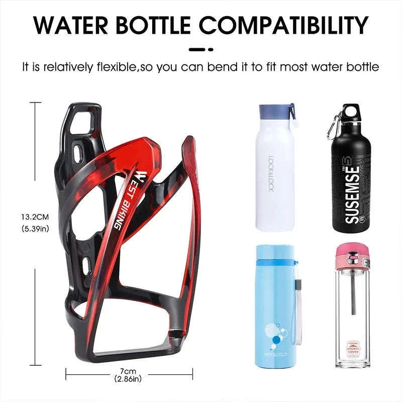 Colorful Gradient Bike Bottle Cage for Secure Ride Hydration-Black