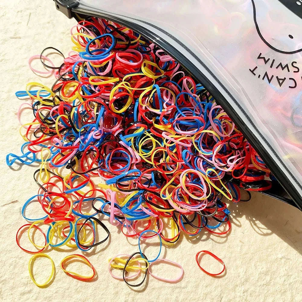 Colorful Mini Hair Ties Bulk Pack for Kids' Everyday Styling-1 / 1000pcs