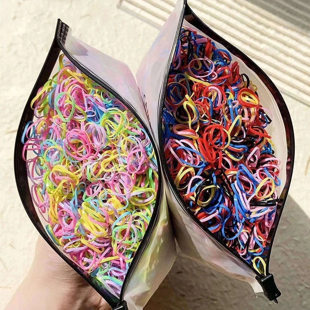 Colorful Mini Hair Ties Bulk Pack for Kids' Everyday Styling-1 / 1000pcs