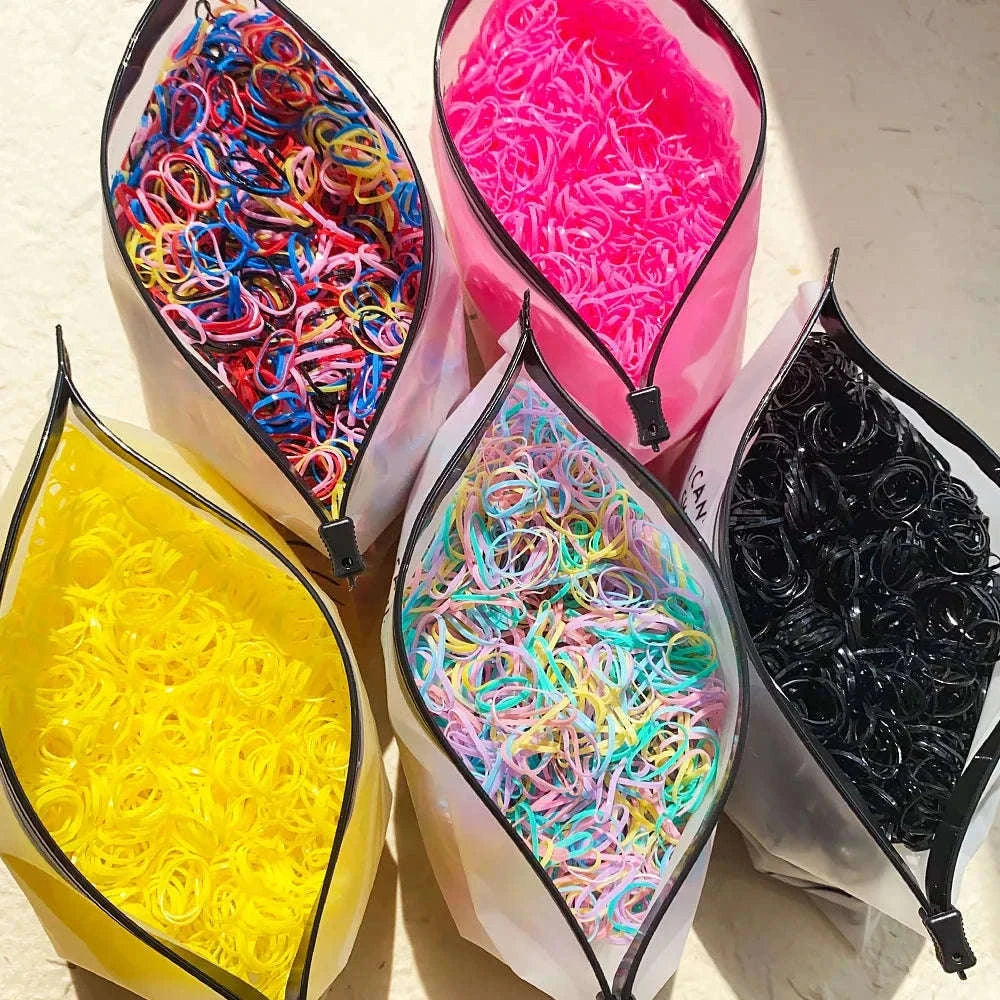 Colorful Mini Hair Ties Bulk Pack for Kids' Everyday Styling-1 / 1000pcs