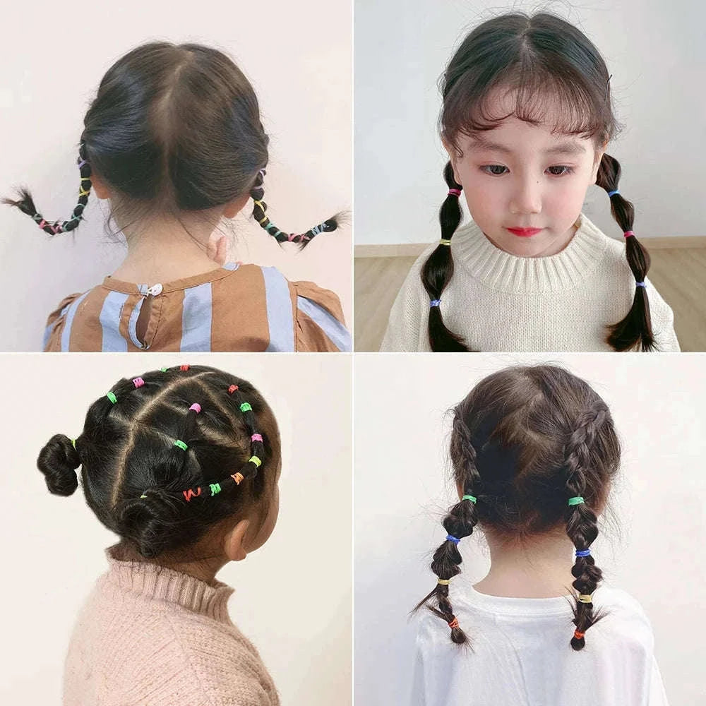 Colorful Mini Hair Ties Bulk Pack for Kids' Everyday Styling-1 / 1000pcs