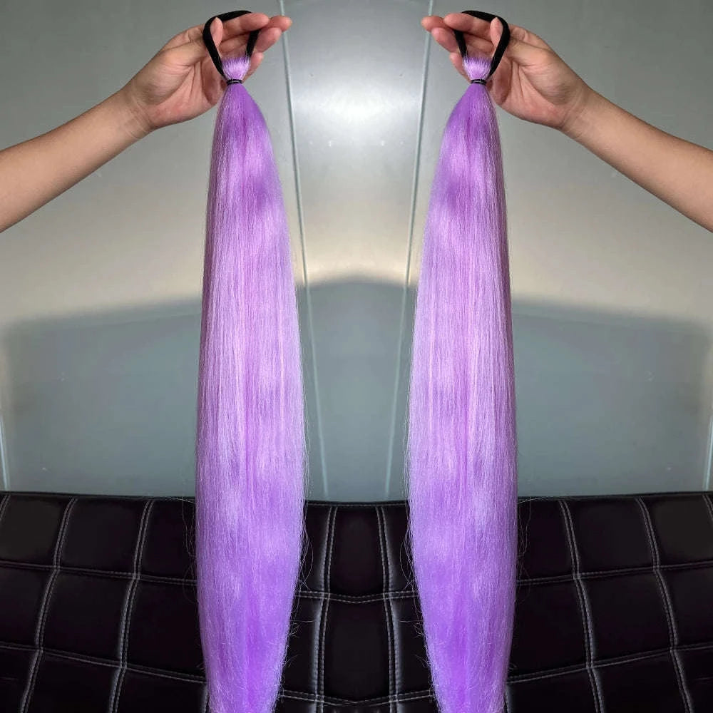 Colorful Ponytail Extension Set – DIY Braided Hairpiece-A16 / 24inches