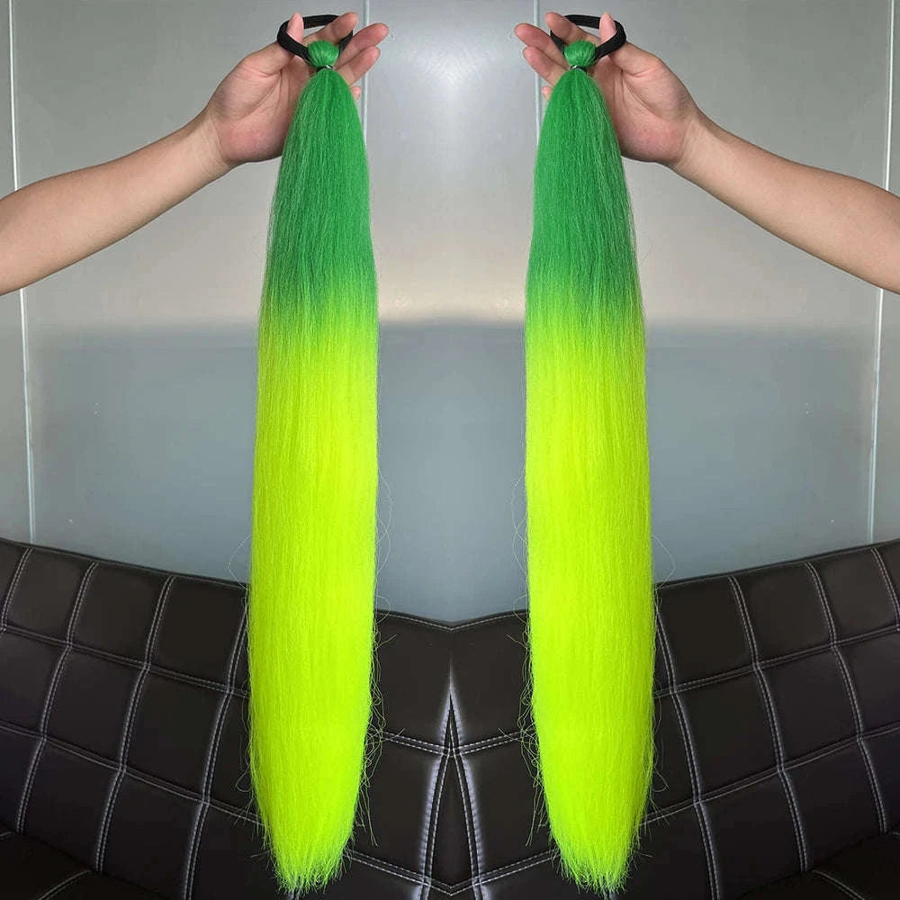 Colorful Ponytail Extension Set – DIY Braided Hairpiece-A16 / 24inches