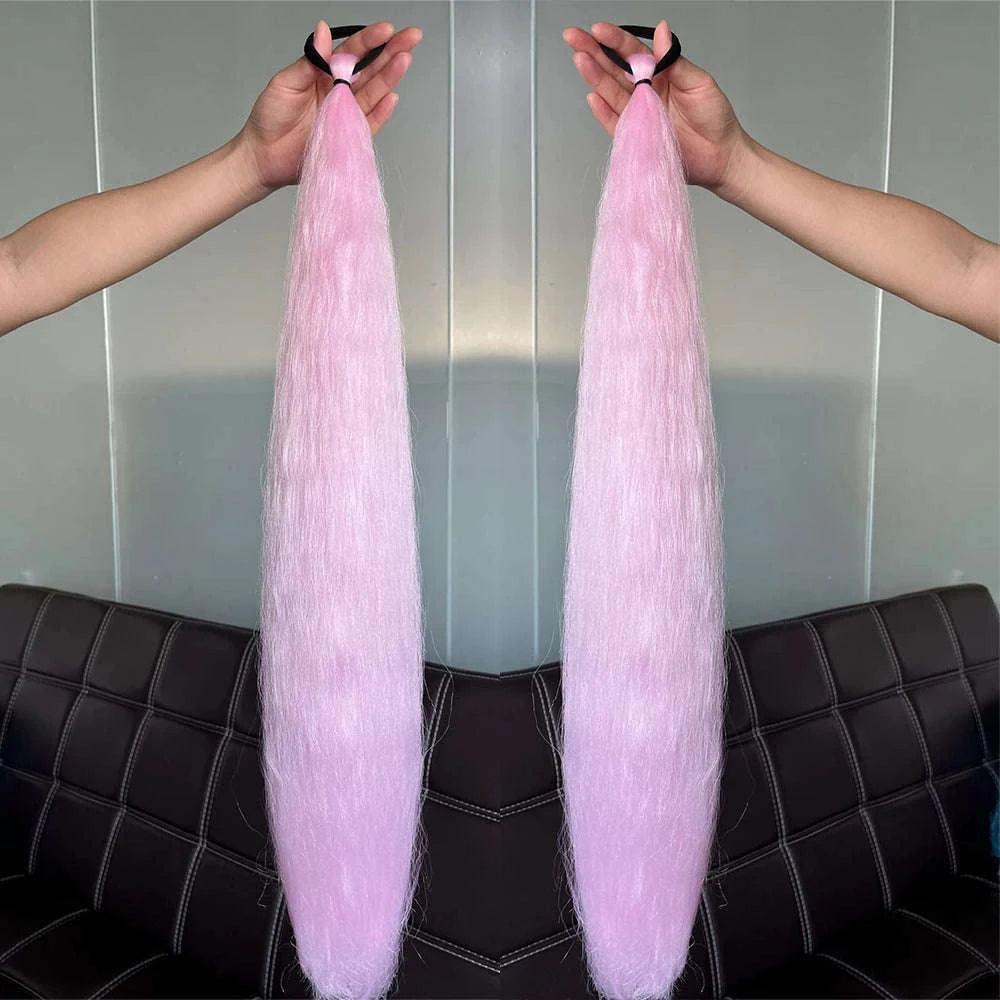 Colorful Ponytail Extension Set – DIY Braided Hairpiece-A16 / 24inches
