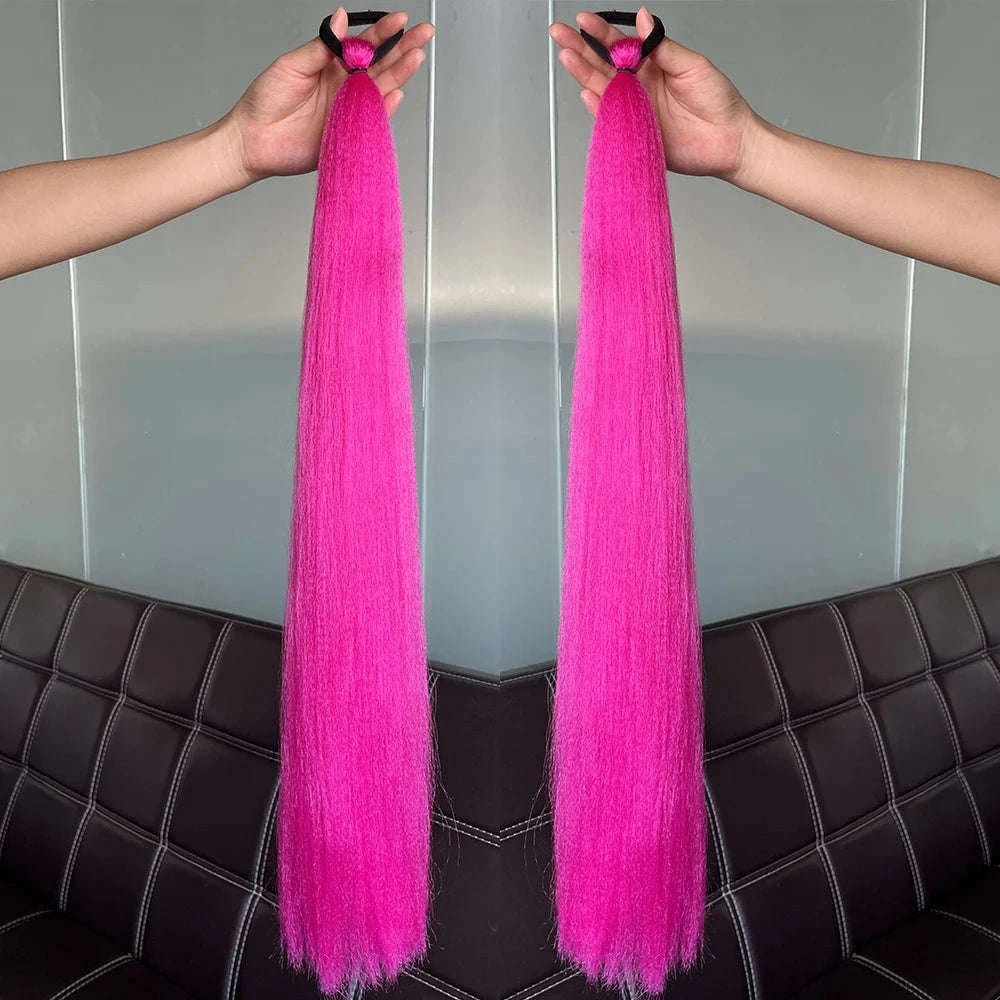 Colorful Ponytail Extension Set – DIY Braided Hairpiece-A16 / 24inches