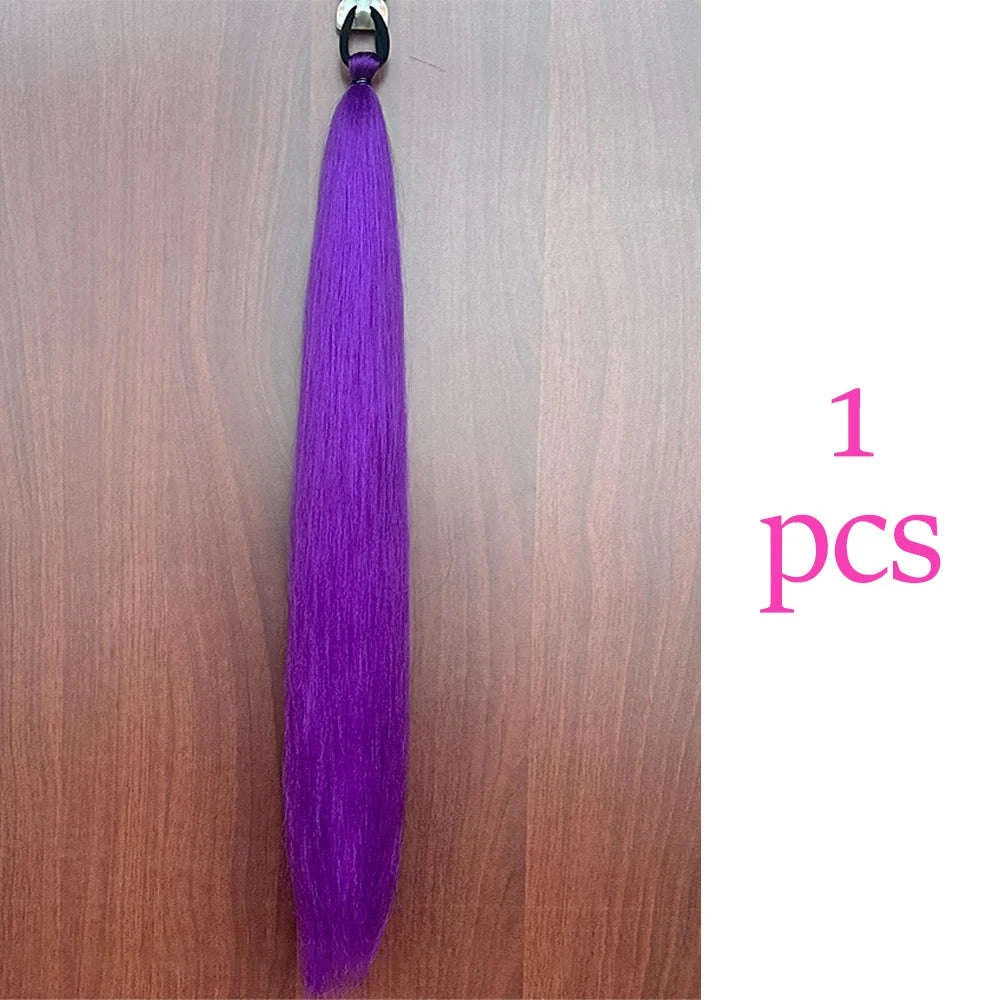 Colorful Ponytail Extension Set – DIY Braided Hairpiece-A16 / 24inches
