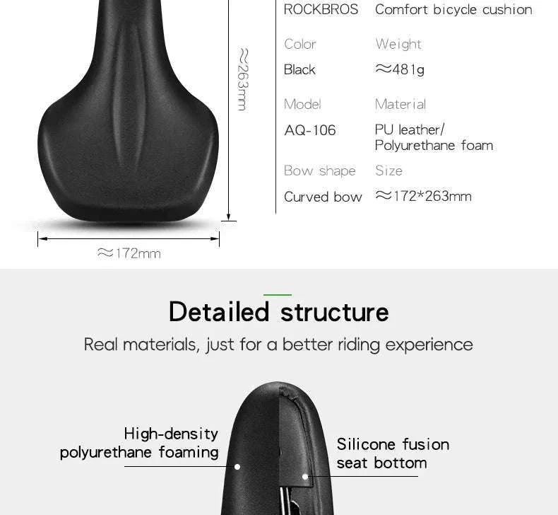 Comfort Shock-Absorbing Bicycle Saddle Waterproof MTB Road Bike Seat-Default Title